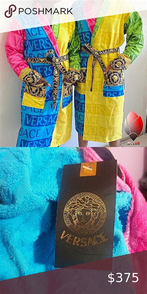 versace rainbow robe|versace robe discount.